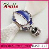 925 Silver Enamel Hot Air Balloon Charm Bead for Bracelet Berloque