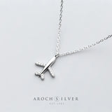 925 Sterling Silver Airplane Pendant Necklace Fine Jewelry