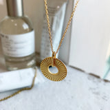 925 Silver Geometric Round Pendant Necklace for Women Fine Jewelry