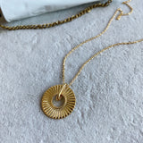 925 Silver Geometric Round Pendant Necklace for Women Fine Jewelry