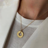 925 Silver Geometric Round Pendant Necklace for Women Fine Jewelry