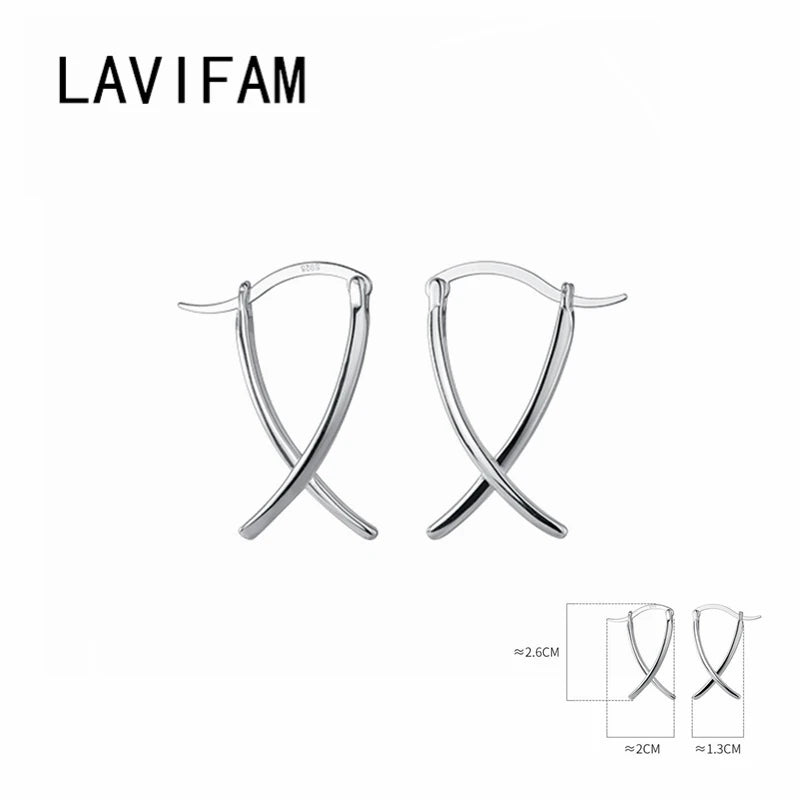 925 Silver Hoop Earrings X Cross Geometric Piercing Huggie Ear Jewelry