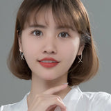 925 Silver Hoop Earrings X Cross Geometric Piercing Huggie Ear Jewelry