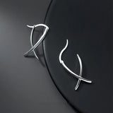 925 Silver Hoop Earrings X Cross Geometric Piercing Huggie Ear Jewelry