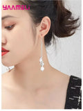 925 Silver Jewelry Set Women Party Multi-Layer Tassel Earrings Necklace