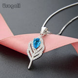 925 Silver Leaves Pendant Necklace for Women Wedding Jewelry