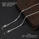 925 Sterling Silver Snake Bone Chain Bracelet Couple Jewelry