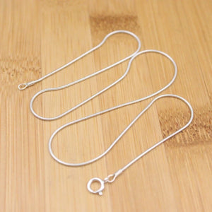 925 Silver Necklace 1mm Round Snake Chain 18 inch