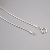 925 Silver Necklace 1mm Round Snake Chain 18 inch