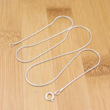 925 Silver Necklace 1mm Round Snake Chain 18 inch