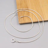 925 Silver Necklace 1mm Round Snake Chain 18 inch