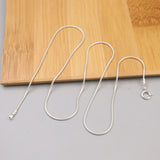 925 Silver Necklace 1mm Round Snake Chain 18 inch