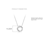 925 Silver Necklace Geometric Circle Pendant Chain Women Jewelry
