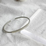 925 Silver Adjustable Bangle with Cubic Zirconia Bracelet