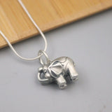 925 Sterling Silver Bless Lucky Elephant Pendant