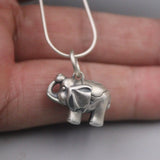 925 Sterling Silver Bless Lucky Elephant Pendant