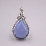 925 Sterling Silver Pendant with Chalcedony Bead Charms