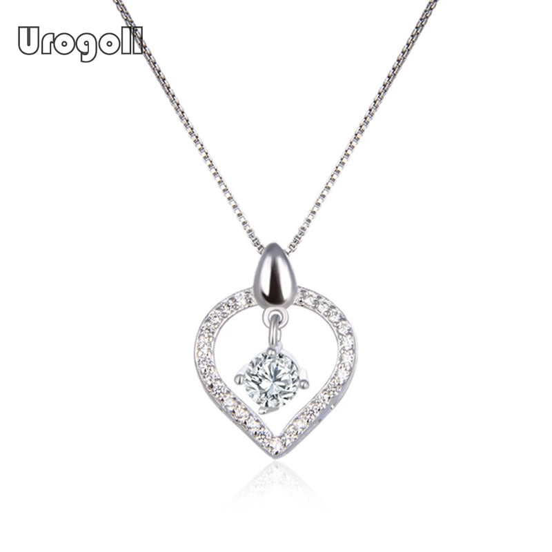 925 Silver Pendant Necklace Women Wedding Party Jewelry Gift