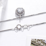 925 Sterling Silver Zircon Pendant Necklace Fine Jewelry