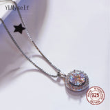 925 Sterling Silver Zircon Pendant Necklace Fine Jewelry