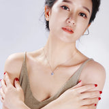 925 Sterling Silver Zircon Pendant Necklace Fine Jewelry