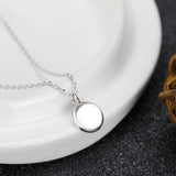 925 Sterling Silver Round Shape Pendant Necklace for Boys and Girls
