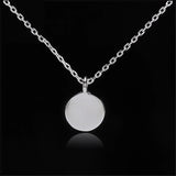 925 Sterling Silver Round Shape Pendant Necklace for Boys and Girls