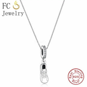 925 Silver Sneaker Pendant Necklace for Women