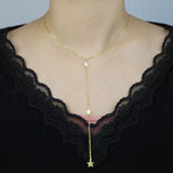 925 Silver Star Charm Pendant Necklace for Women Lady