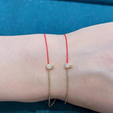 925 Sterling Silver Rabbit Red String Bracelet Summer Sweet Jewelry Girl Party