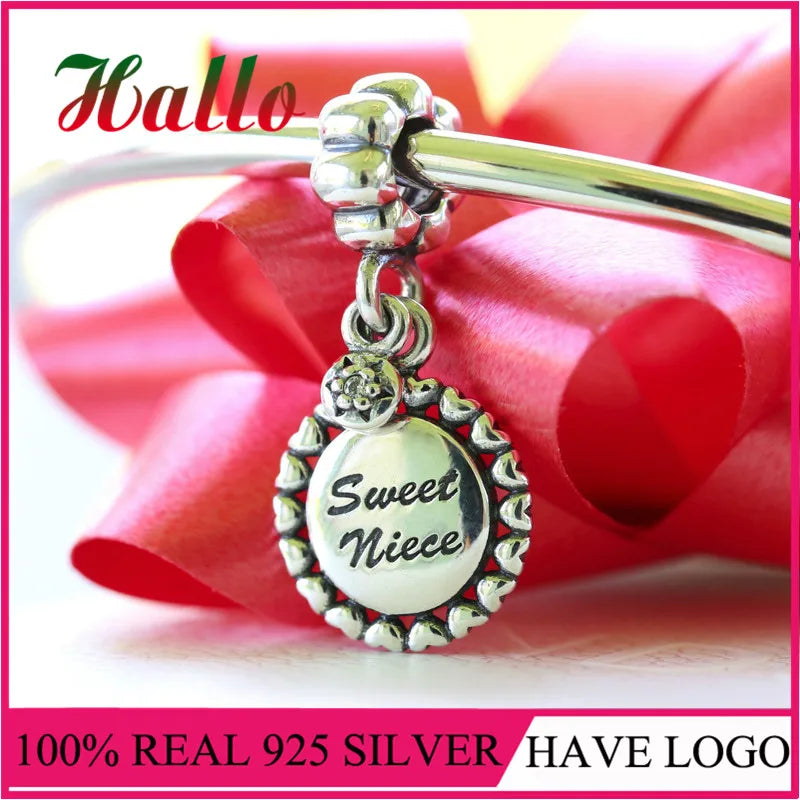 925 Sterling Silver Sweet Niece Charm Bead for Bracelet Making