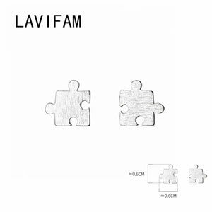 925 Silver Game Puzzle Shaped Earrings for Women