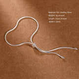 925 Sterling Silver Women Bracelet Snake Bone Chain Push Pull Bracelet