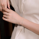 925 Sterling Silver Women Bracelet Snake Bone Chain Push Pull Bracelet