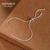 925 Sterling Silver Women Bracelet Snake Bone Chain Push Pull Bracelet
