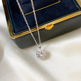 925 Silver Round Stone Pendant Necklace Women Birthday Anniversary