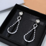 925 Silver Crystal Lady Wedding Earrings