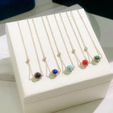 925 Sterling Silver Colorful Beaded Necklace Party Jewelry