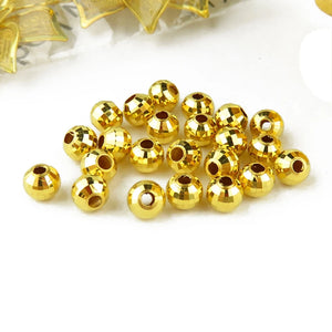 Pure 999 24K Yellow 3D Bead DIY Bracelet Ring Necklace Round Solid