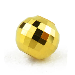 Pure 999 24K Yellow 3D Bead DIY Bracelet Ring Necklace Round Solid