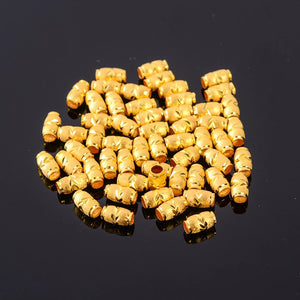 Pure 24K Yellow 3D Bead DIY Weave Bracelet Ring Necklace for Men Women