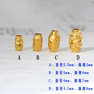 Pure 24K Yellow 3D Bead DIY Weave Bracelet Ring Necklace for Men Women