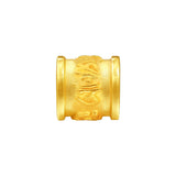 Pure 999 24K Yellow 3D Six Words Tube Bead Pendant 0.1-0.2g