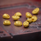 Pure 24K Yellow 3D Lucky Yuanbao Bead Pendant