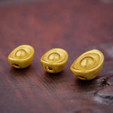Pure 24K Yellow 3D Lucky Yuanbao Bead Pendant