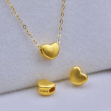 Pure 999 24K Yellow Lucky Heart Bead Pendant 0.1-0.2g
