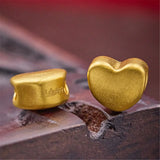 Pure 999 24K Yellow Lucky Heart Bead Pendant 0.1-0.2g