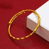 Pure 999 Bamboo Sand Bracelet Bangles for Women Adjustable Bracelet Hand Chain