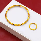 Pure 999 Bamboo Sand Bracelet Bangles for Women Adjustable Bracelet Hand Chain