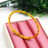 Pure 999 Bamboo Sand Bracelet Bangles for Women Adjustable Bracelet Hand Chain